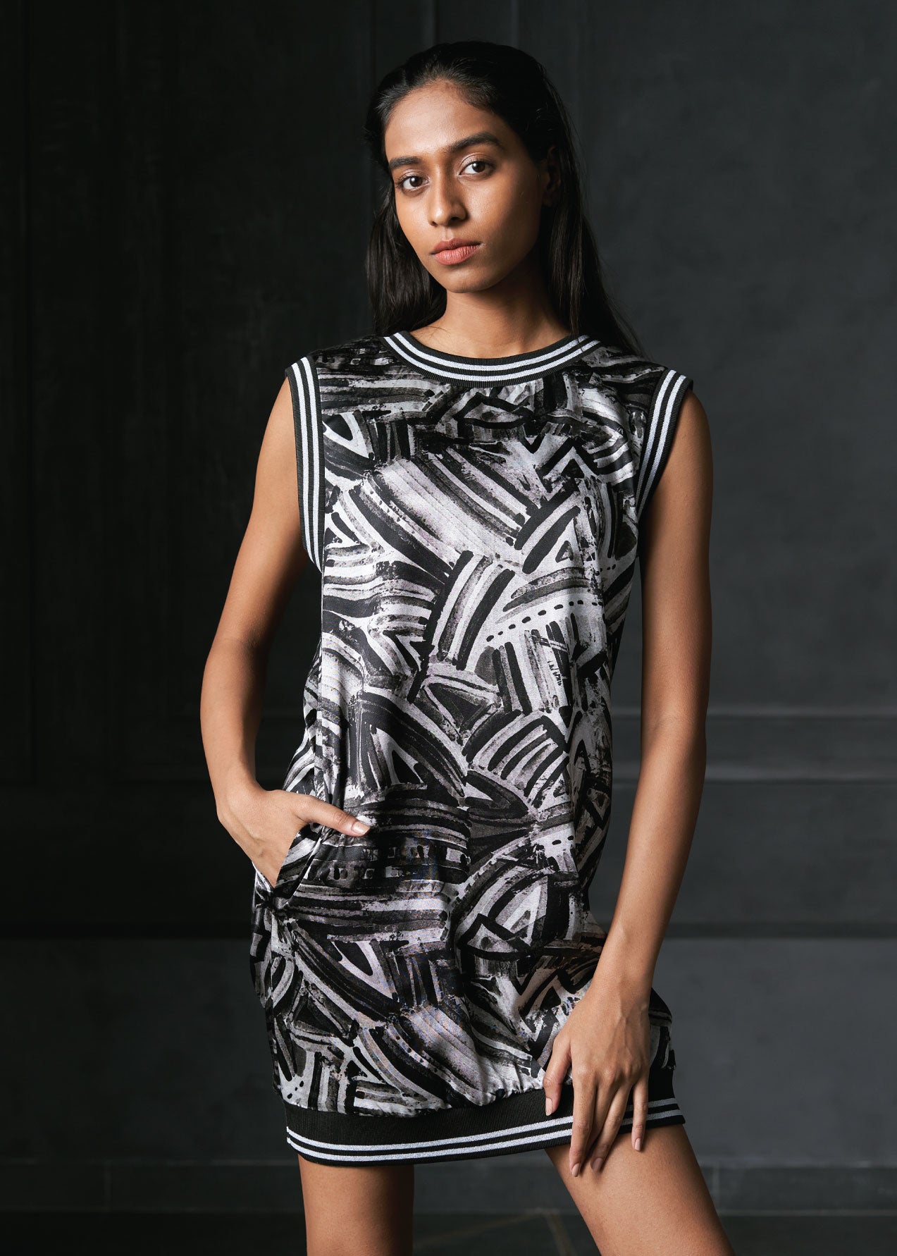 Rush in Grey Sleeveless Dress
