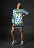 Wabi Sabi in Lilac Full Sleeves Printed Bomber Dress