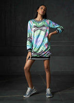 Wabi Sabi in Lilac Full Sleeves Printed Bomber Dress