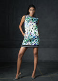 Olio in Green Printed Sleeveless Bomber Dress