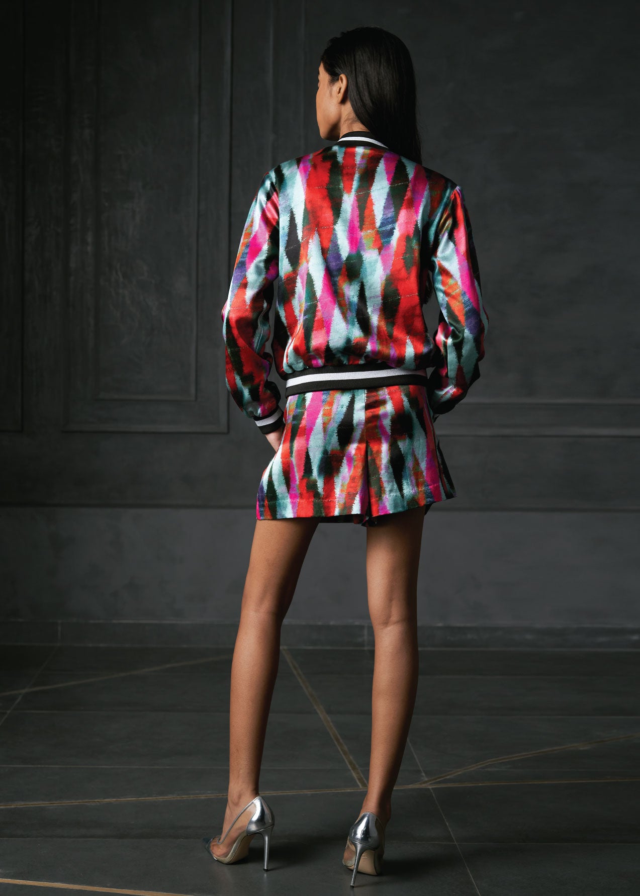 Kefi in Pink Full Sleeves Reversible Bomber Jacket