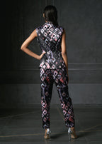 Olio in Black Printed Cigarette Pants