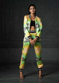 Wabi Sabi in Green Full Sleeves Reversible Bomber Jacket