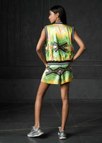 Wabi Sabi in Green Printed Skorts