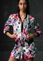 Olio in Pink Full Sleeves Reversible Bomber Jacket