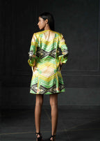 Wabi Sabi in Green Printed Long Jacket