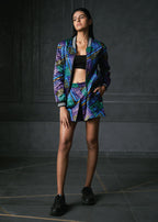 Zing in Blue Full Sleeves Reversible Bomber Jacket