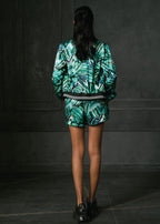 Rush In Green Full Sleeves Reversible Bomber Jacket