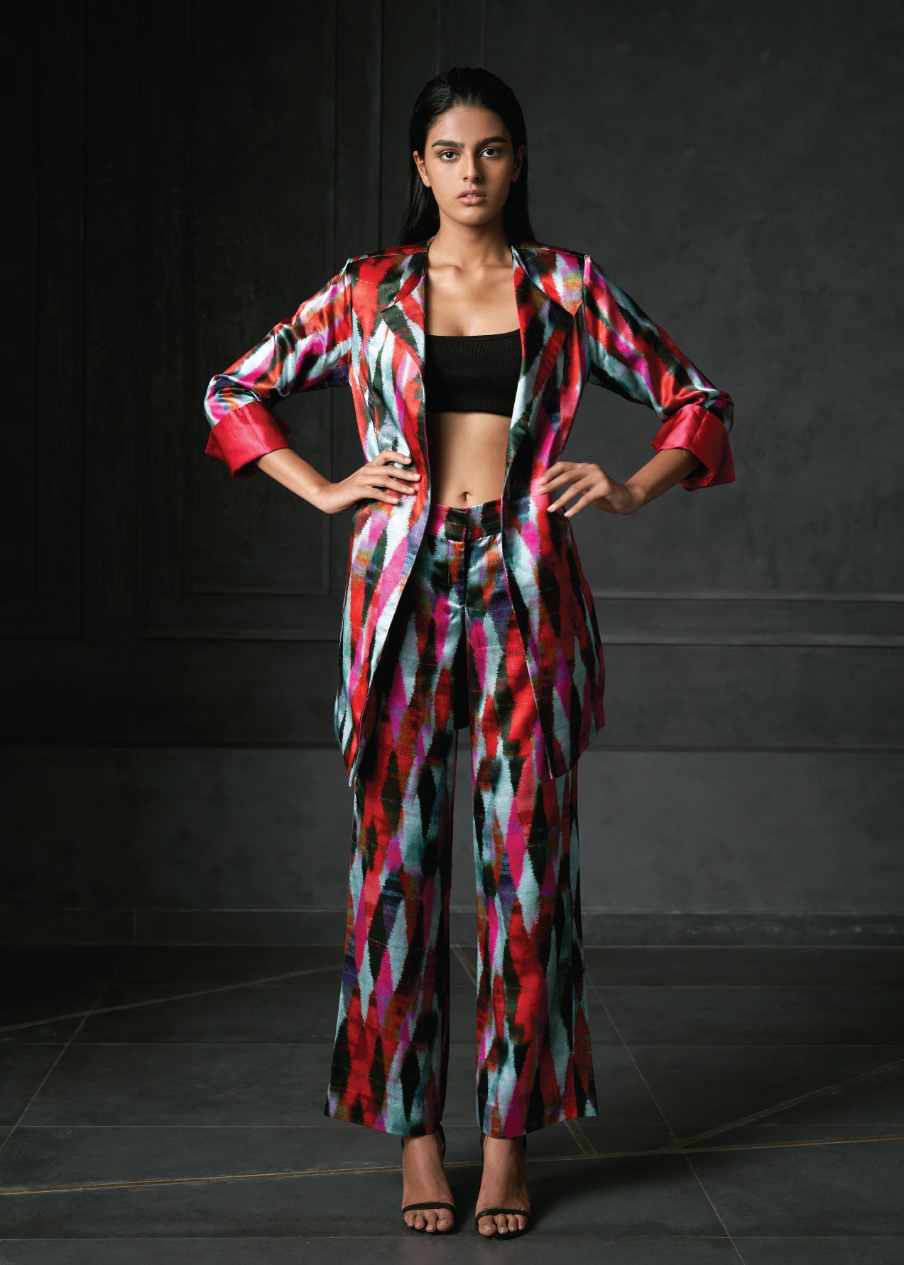 Kefi in Pink Printed Long Jacket