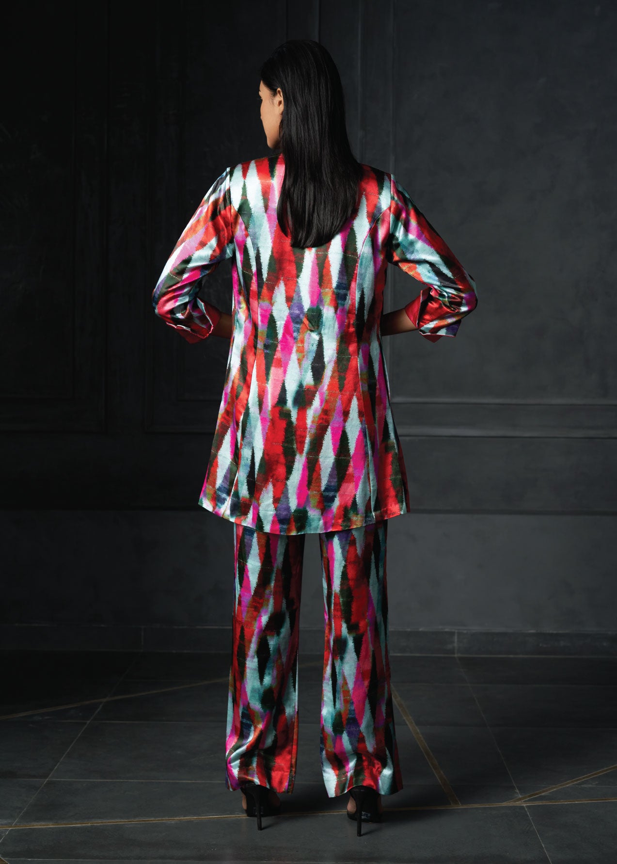 Kefi in Pink Printed Long Jacket