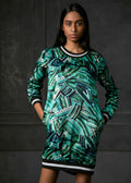 Rush Full Sleeves Printed Bomber Dress