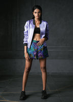 Zing in Blue Full Sleeves Reversible Bomber Jacket