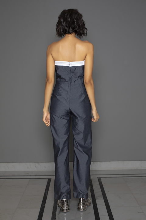 Charcoal Tube Straight Jumpsuit