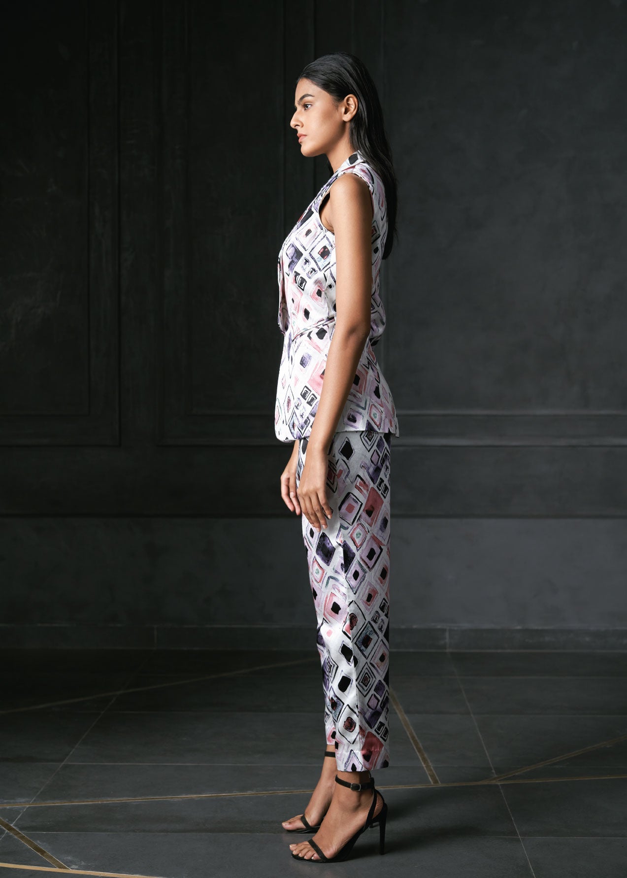 Olio in Blush Pink Printed Fitted Jacket