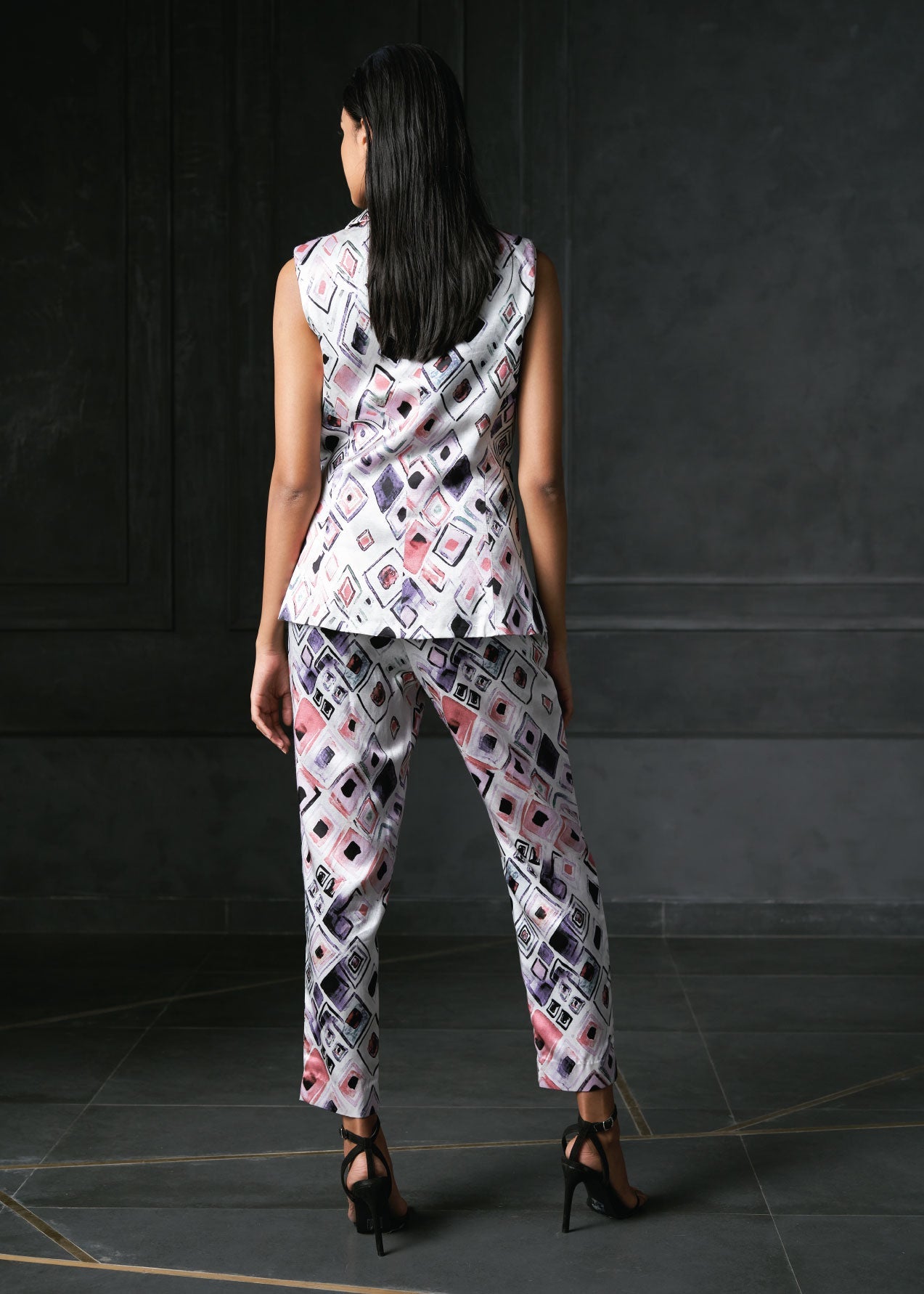 Olio in Blush Pink Printed Fitted Jacket